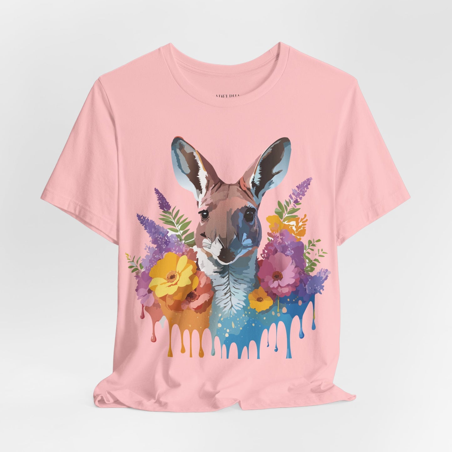 Natural Cotton Tee Shirt with Kangaroo