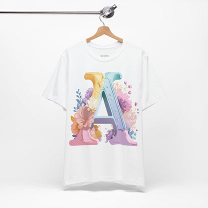 Natural Cotton Tee Shirt - Letters Collection - A Printify