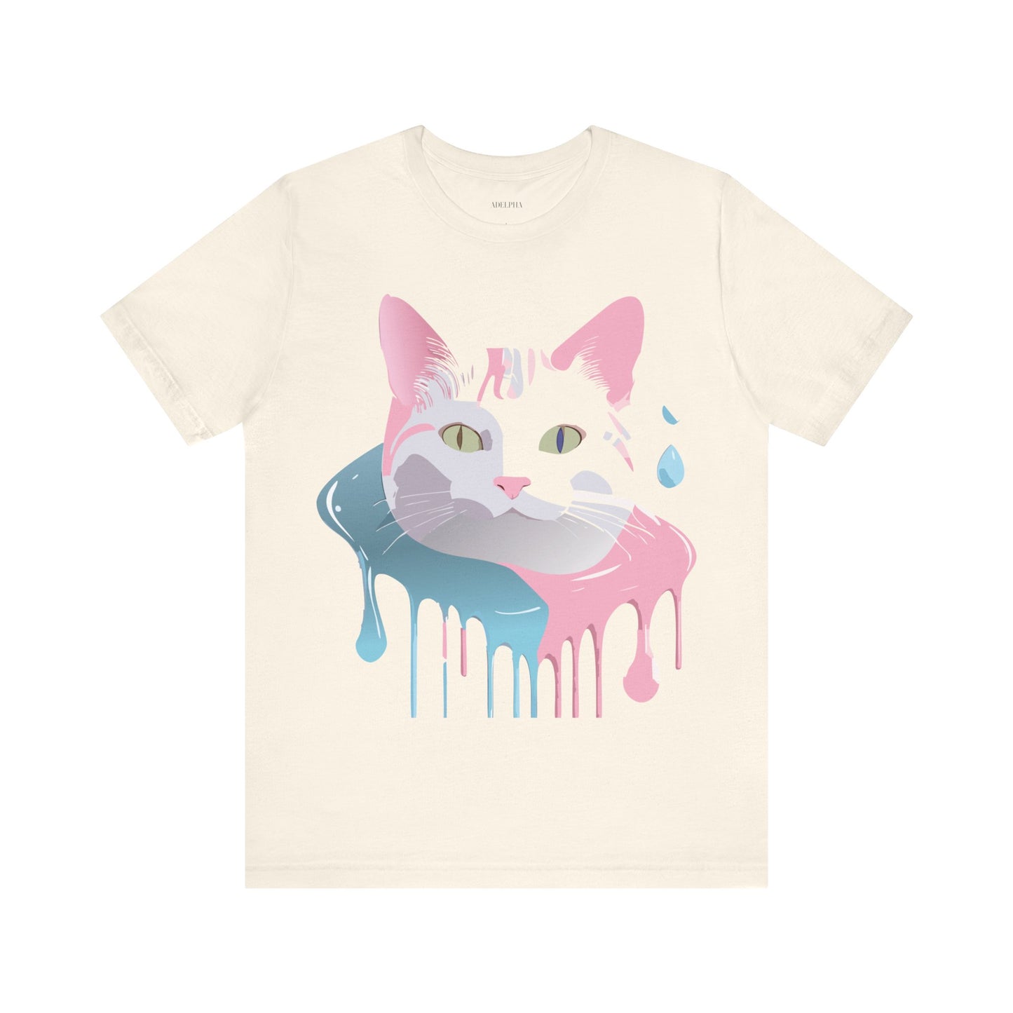 Natural Cotton Tee Shirt with Cat