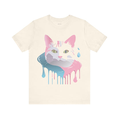 Natural Cotton Tee Shirt with Cat Printify