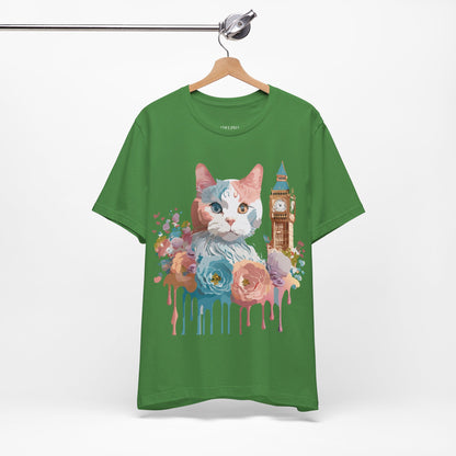 Natural Cotton Tee Shirt with Cat Printify