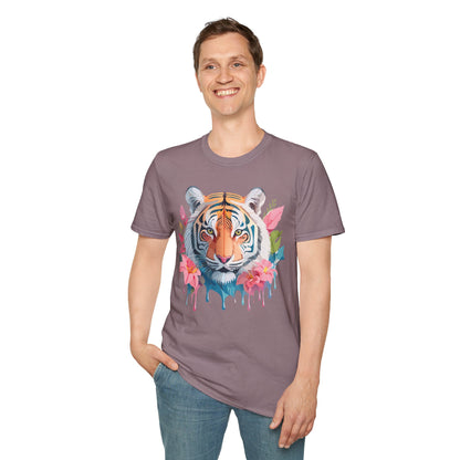 Tiger Print Unisex Softstyle T Shirt Short Sleeve Gildan 64000 Tee