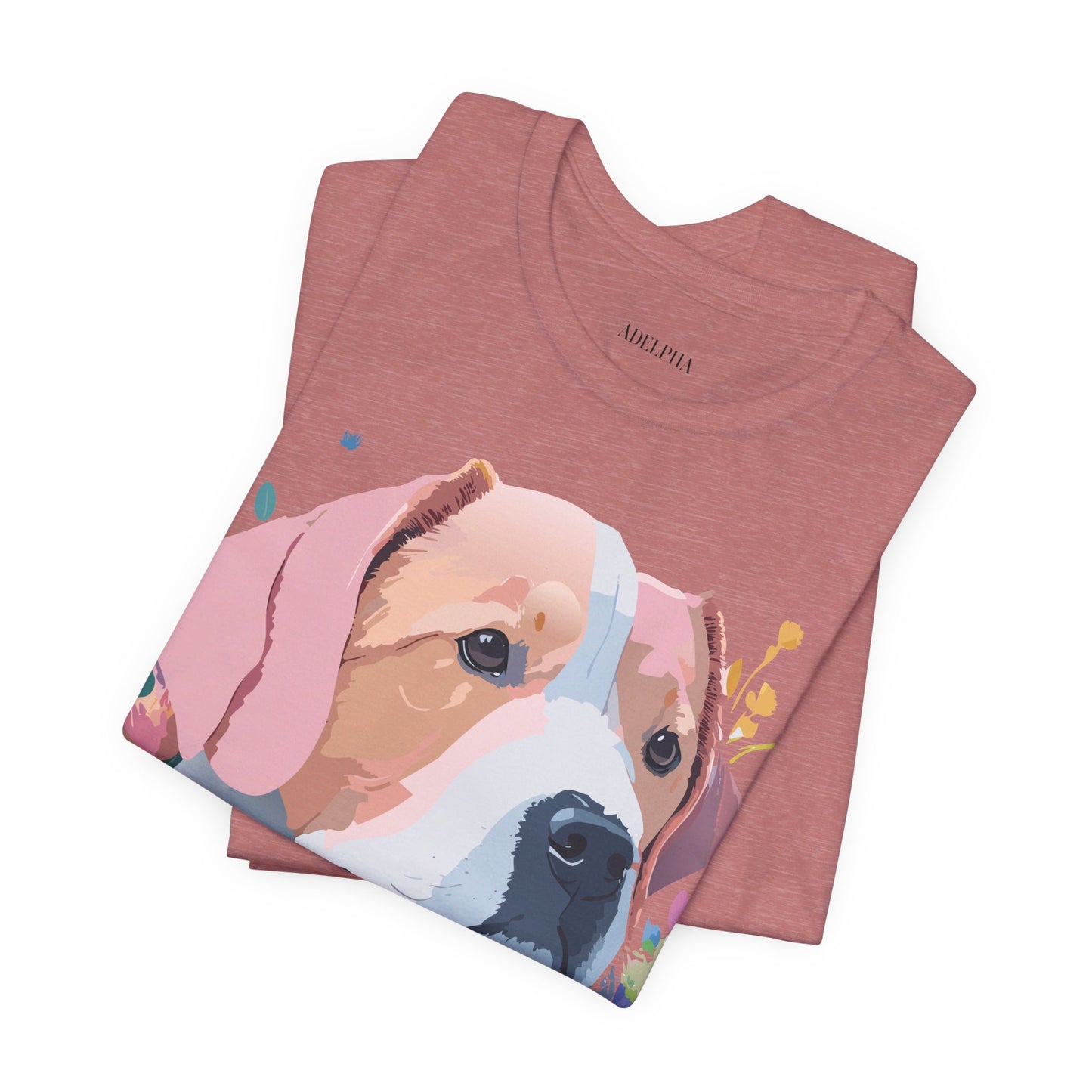 Natural Cotton Tee Shirt with Dog