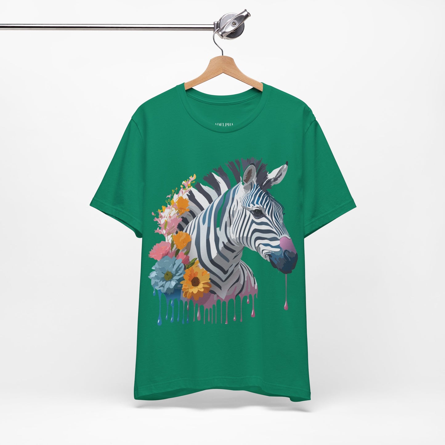 Natural Cotton Tee Shirt with Zebra