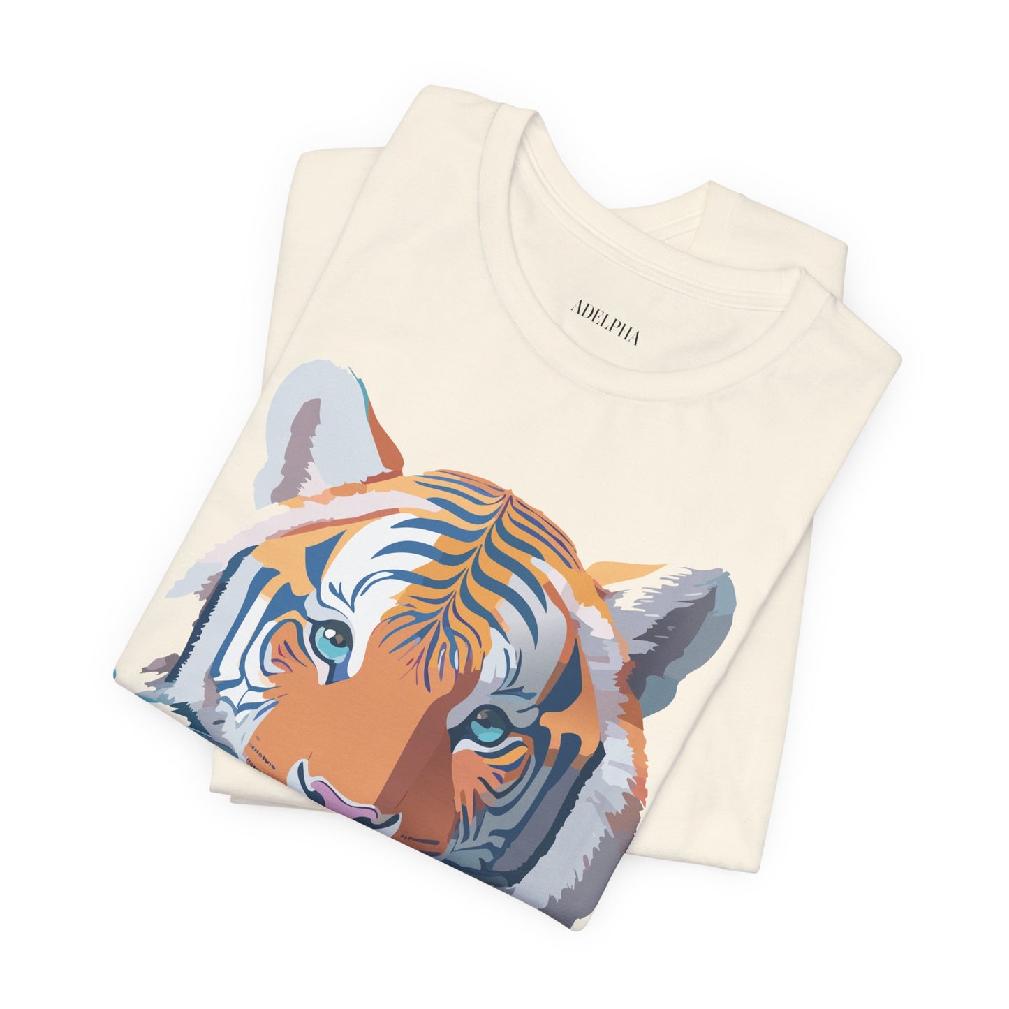 Natural Cotton Tee Shirt with Tiger