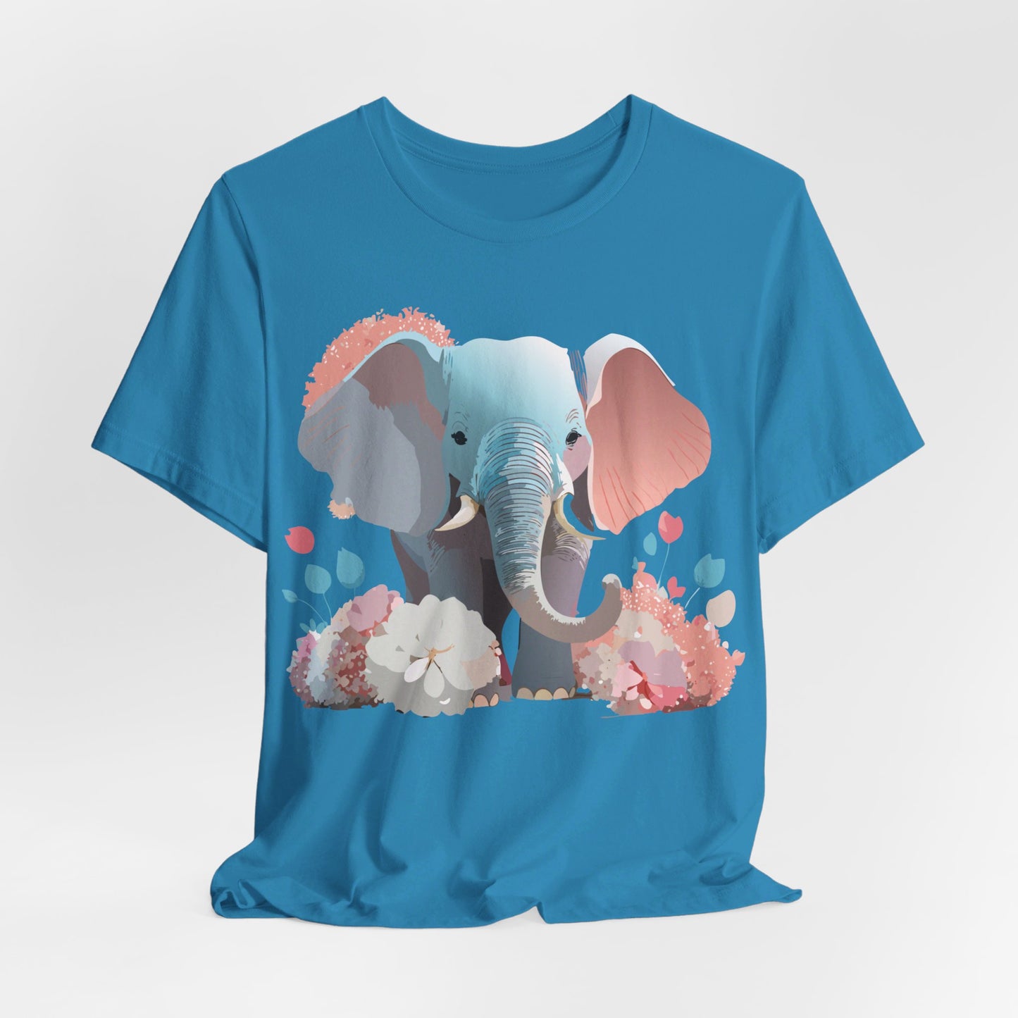 Natural Cotton Tee Shirt with Elephant