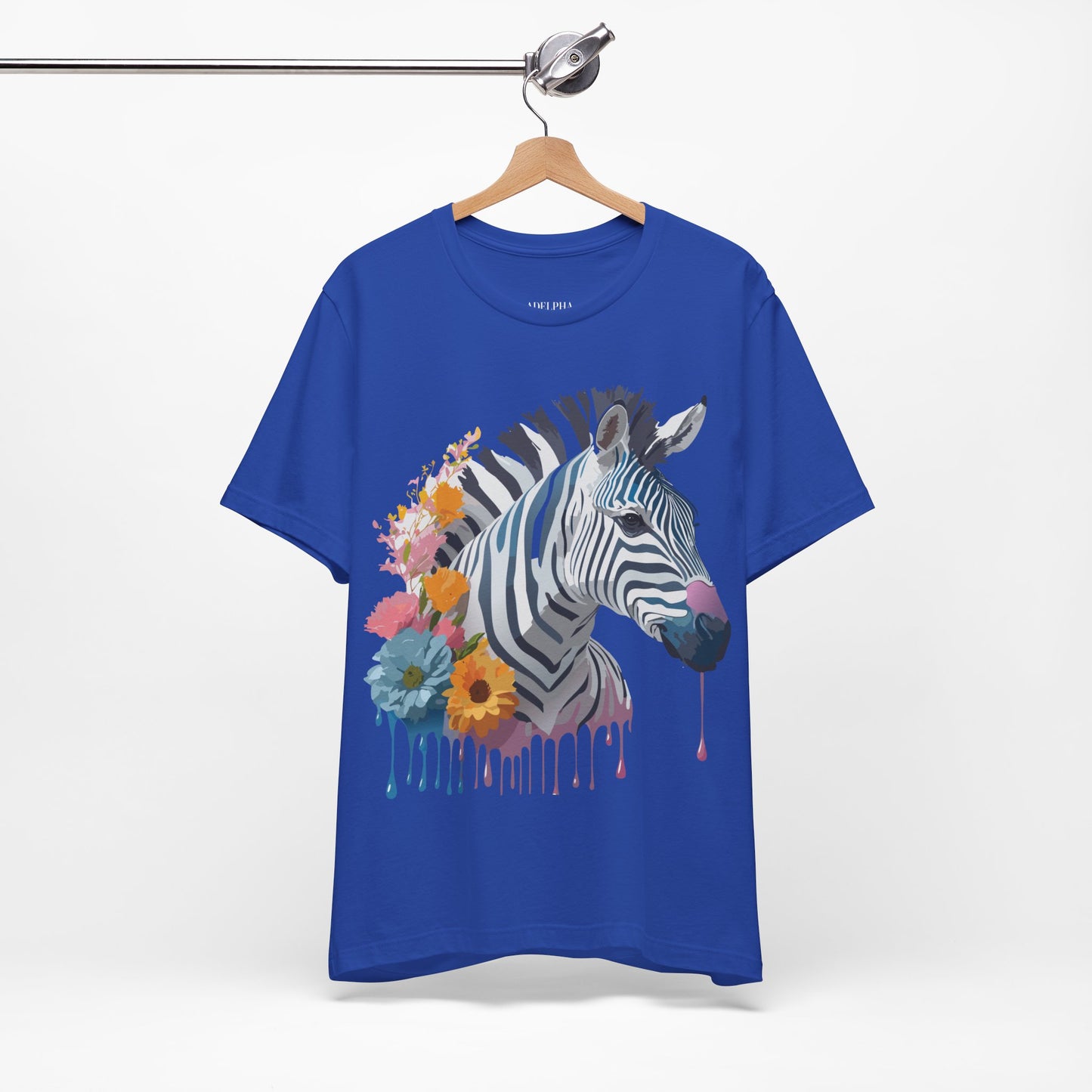 Natural Cotton Tee Shirt with Zebra