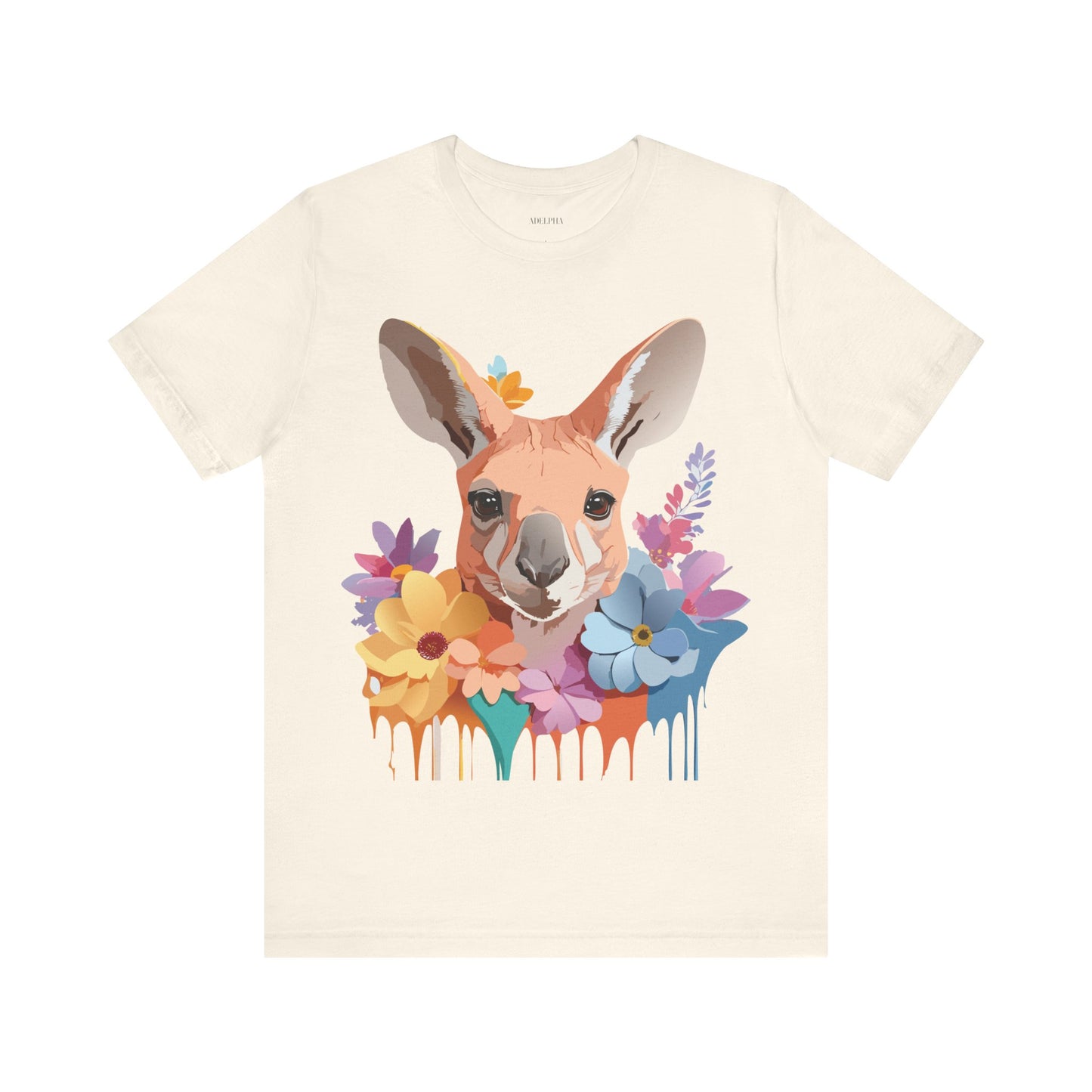 Natural Cotton Tee Shirt with Kangaroo