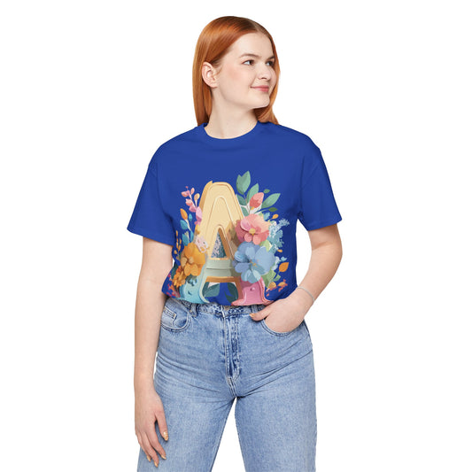 Natural Cotton Tee Shirt - Letters Collection - A Printify