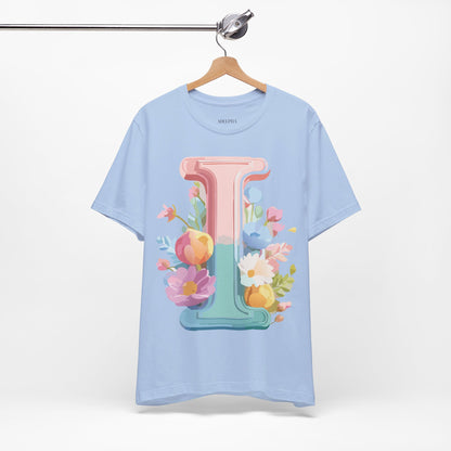 Natural Cotton Tee Shirt - Letters Collection - I Printify