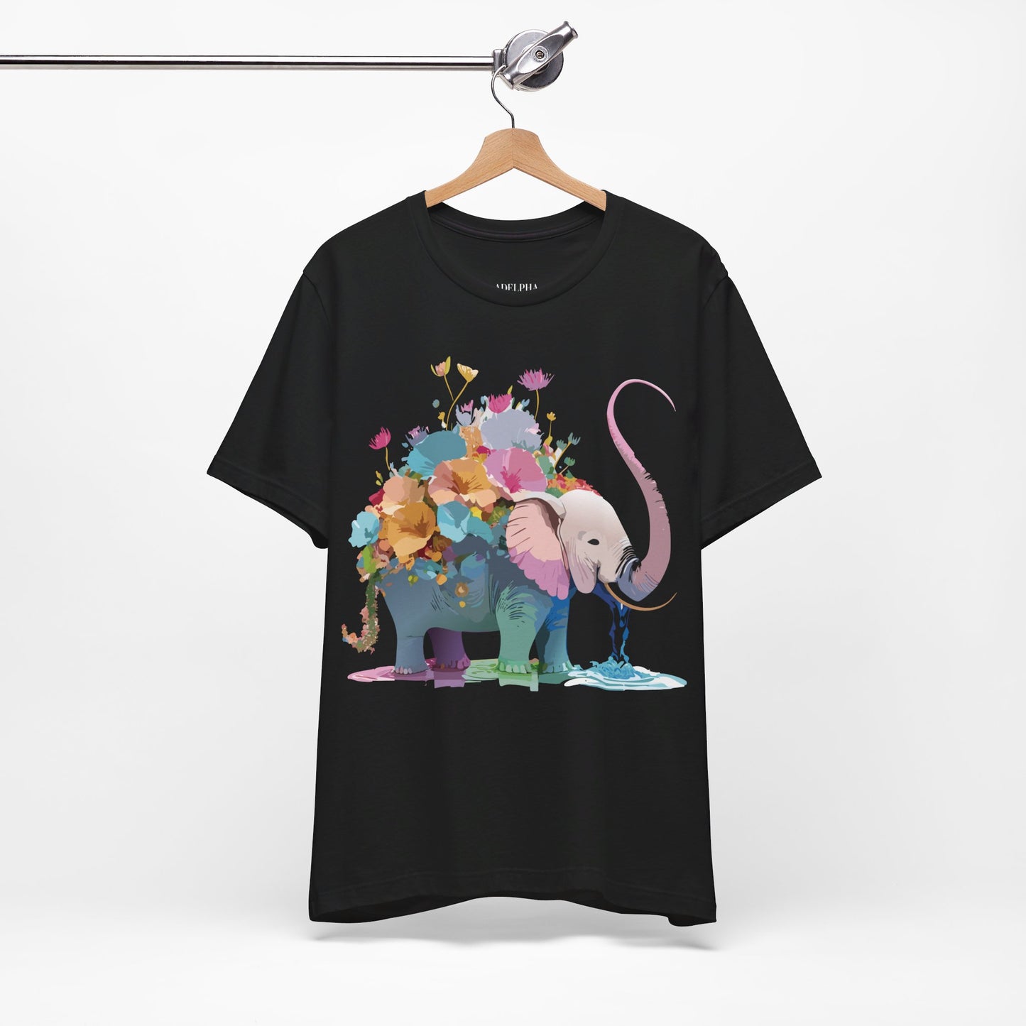 T-shirt en coton naturel avec motif éléphant