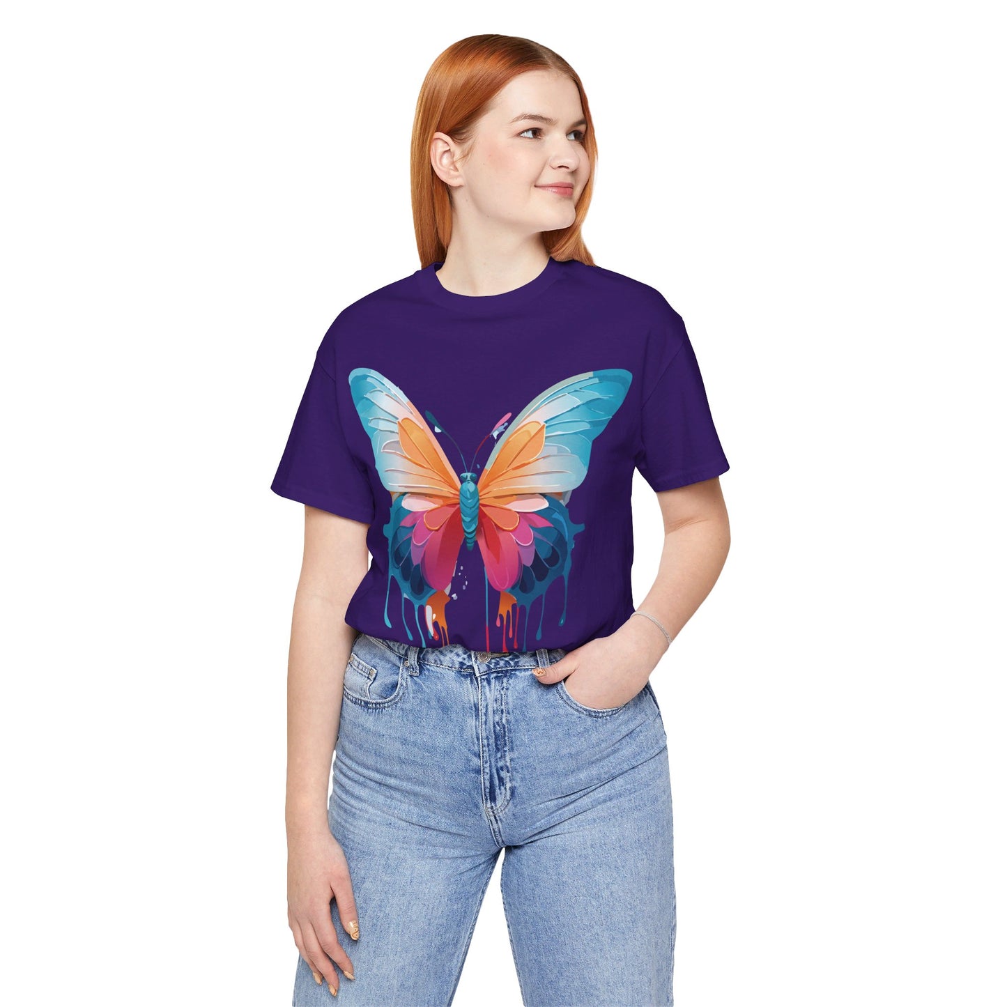 T-Shirt aus natürlicher Baumwolle mit Schmetterling