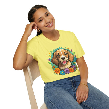Dog Lover Unisex Animal Print T Shirt Cotton Tee Gildan Softstyle 64000