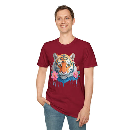 Tiger Unisex Softstyle T Shirt 100 Percent Cotton Gildan 64000 Animal Tee