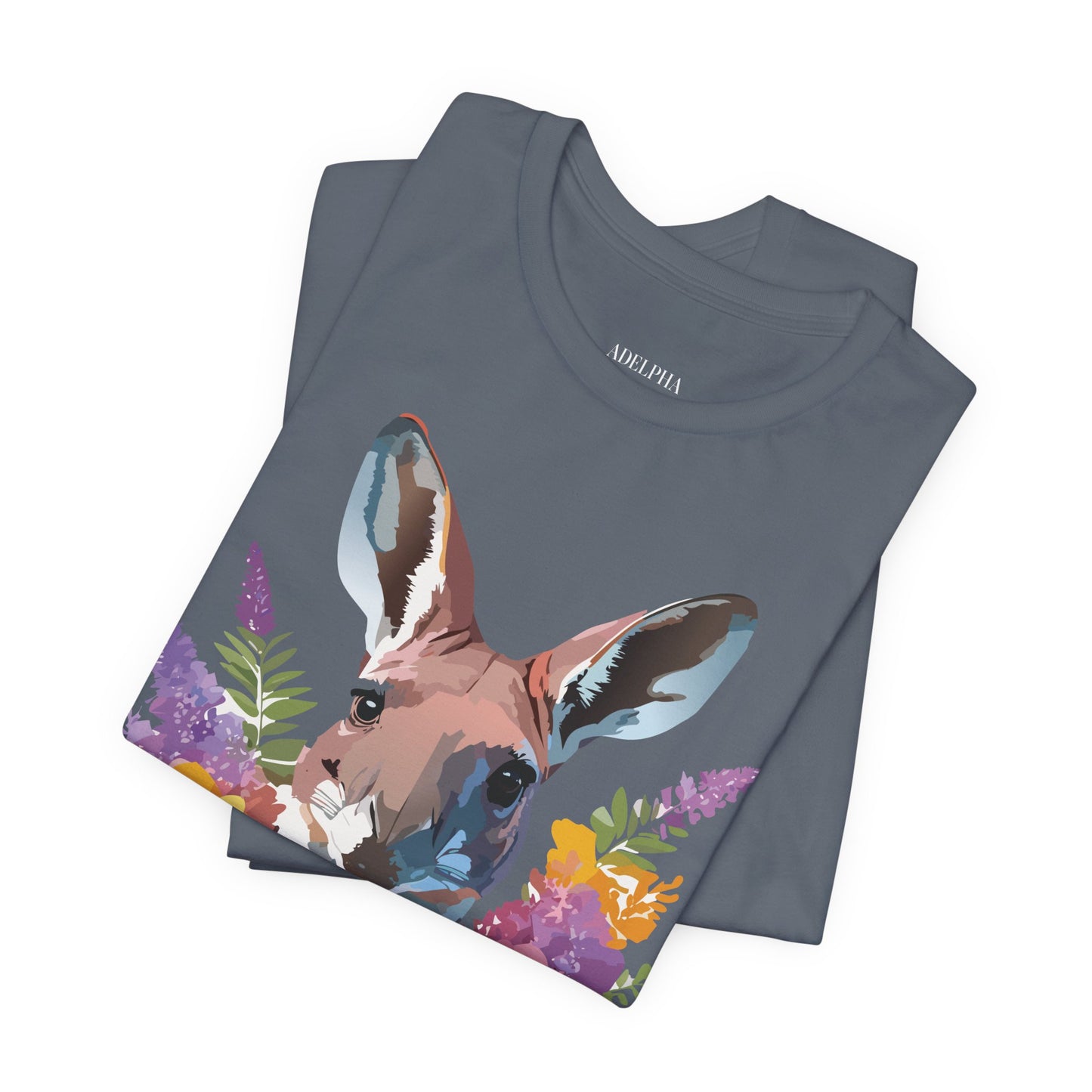 Natural Cotton Tee Shirt with Kangaroo