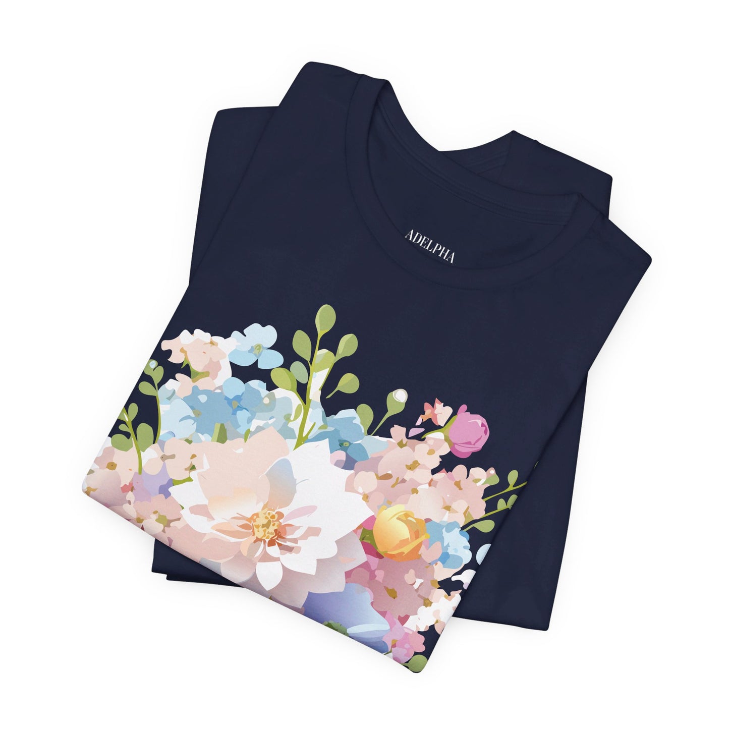 T-shirt en coton naturel avec fleurs