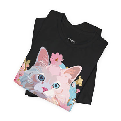 Natural Cotton Tee Shirt with Cat Printify