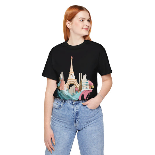 Natural Cotton Tee Shirt - Beautiful Places Collection - Paris Printify