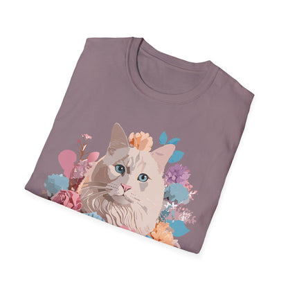 Cat Shirt Unisex Short Sleeve Cat Tee Kitten Design Gildan Softstyle 64000 Tee