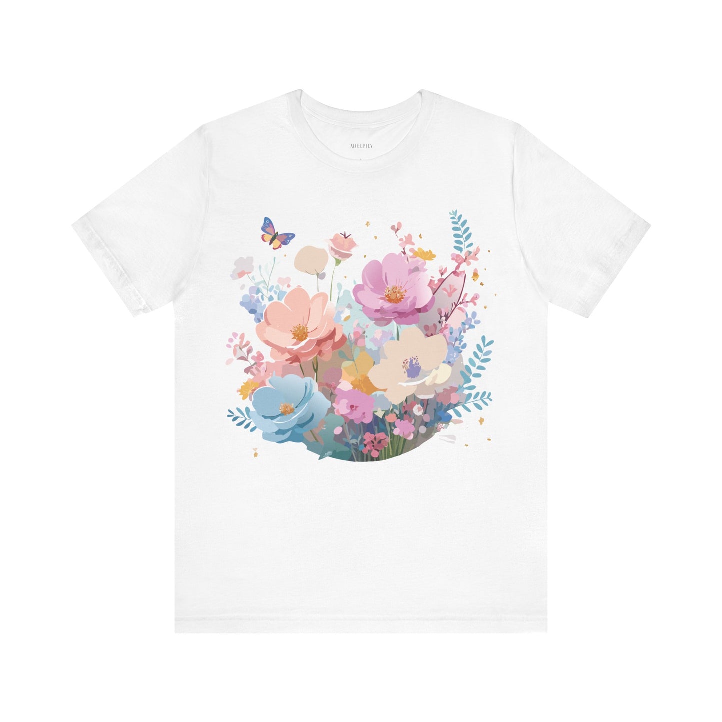 T-Shirt aus natürlicher Baumwolle mit Blumen