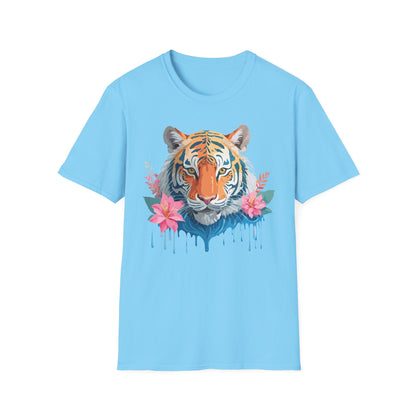 Tiger Unisex Softstyle T Shirt 100 Percent Cotton Gildan 64000 Animal Tee