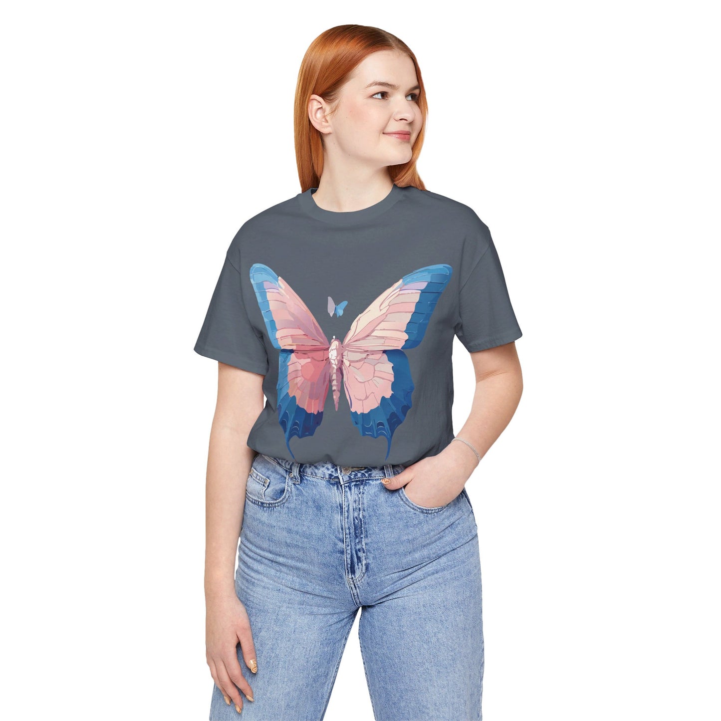 T-shirt en coton naturel avec papillon