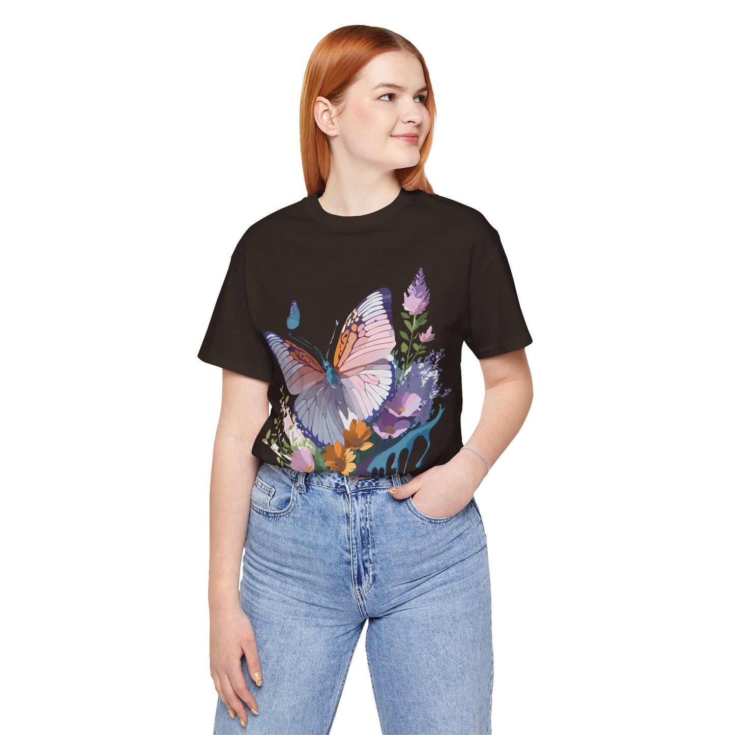 T-Shirt aus natürlicher Baumwolle mit Schmetterling