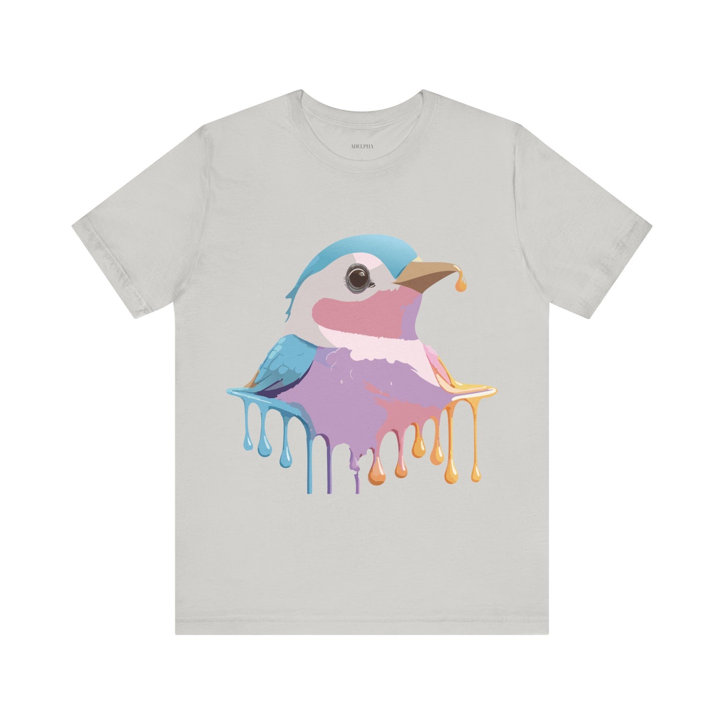 Natural Cotton Tee Shirt with Bird