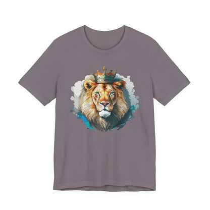 Lion with Crown Tee Unisex Cotton Watercolor King Lion Graphic T-Shirt 2