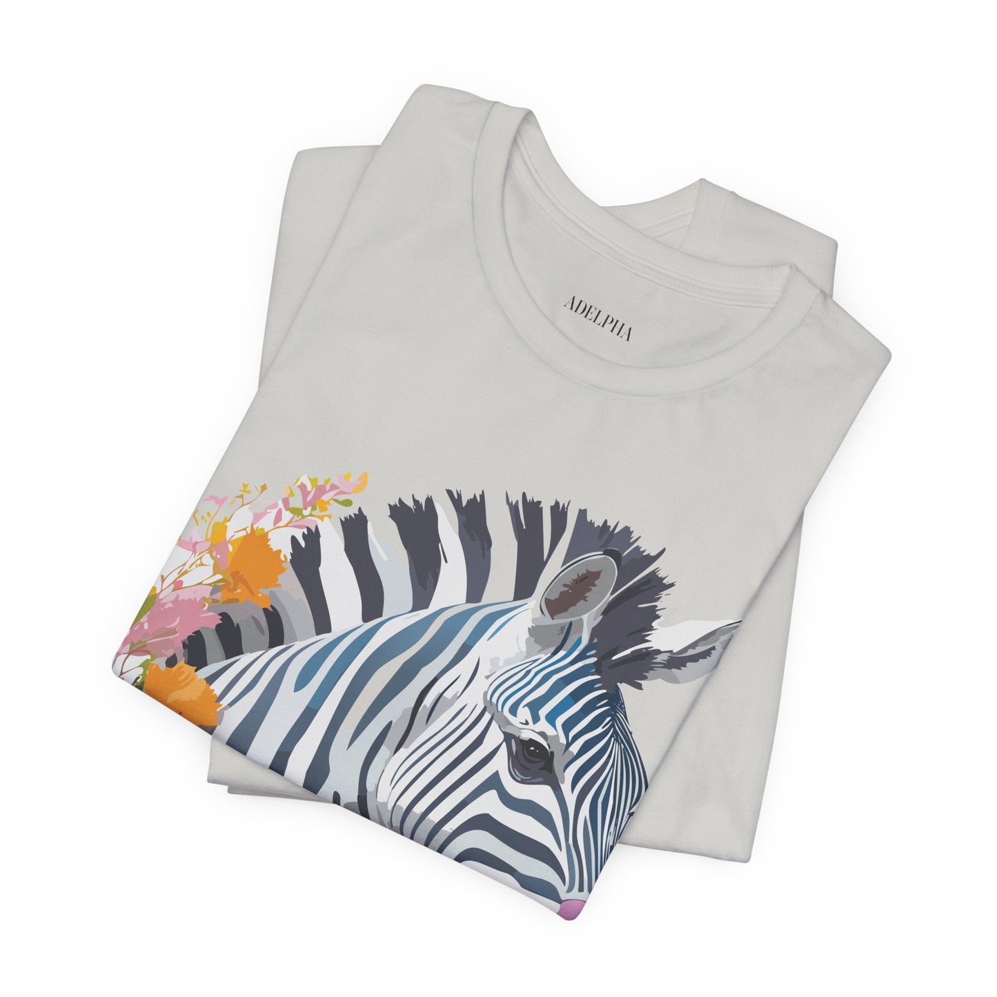 Natural Cotton Tee Shirt with Zebra