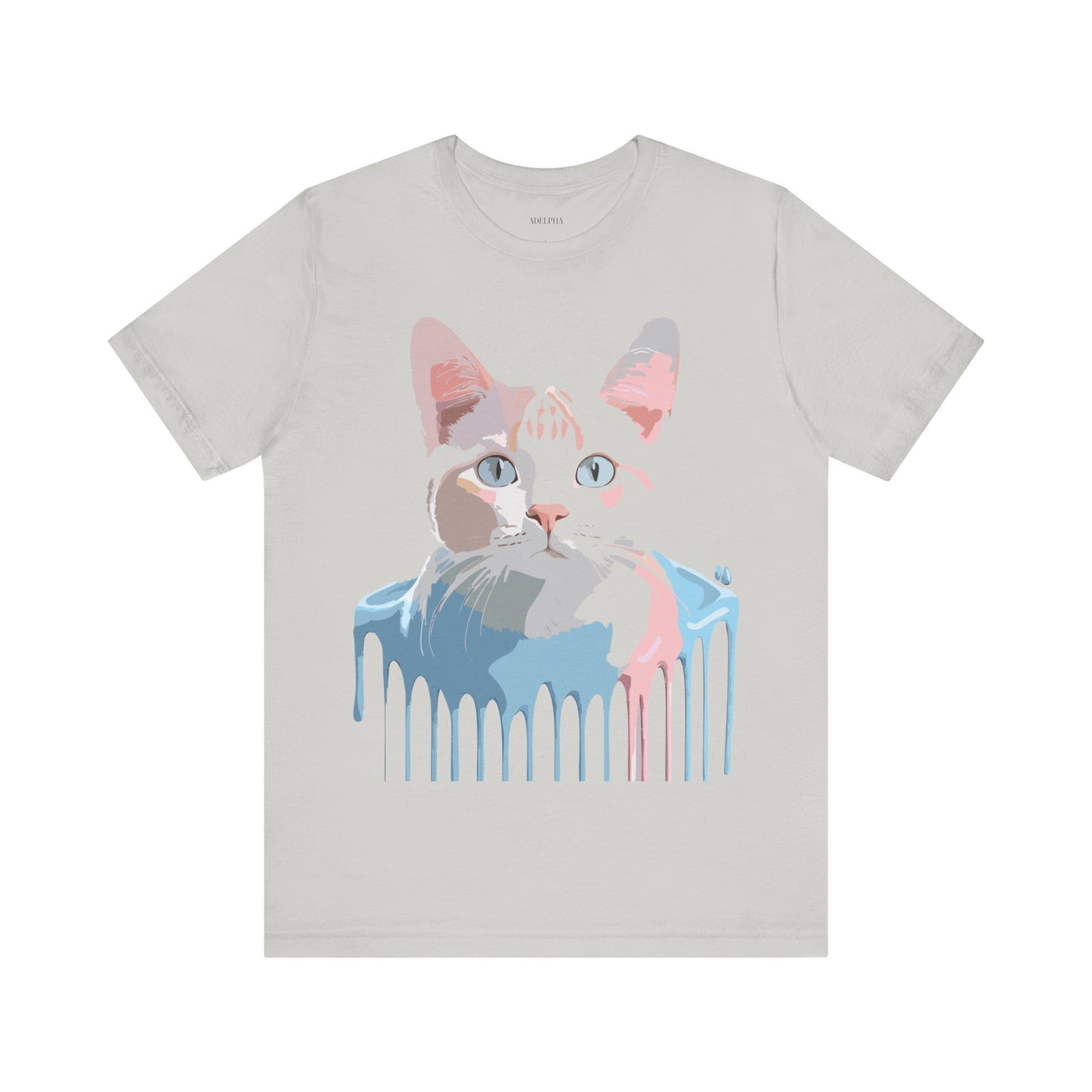 Natural Cotton Tee Shirt with Cat