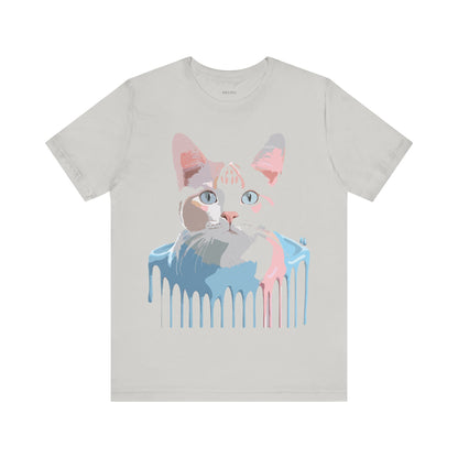 Natural Cotton Tee Shirt with Cat Printify
