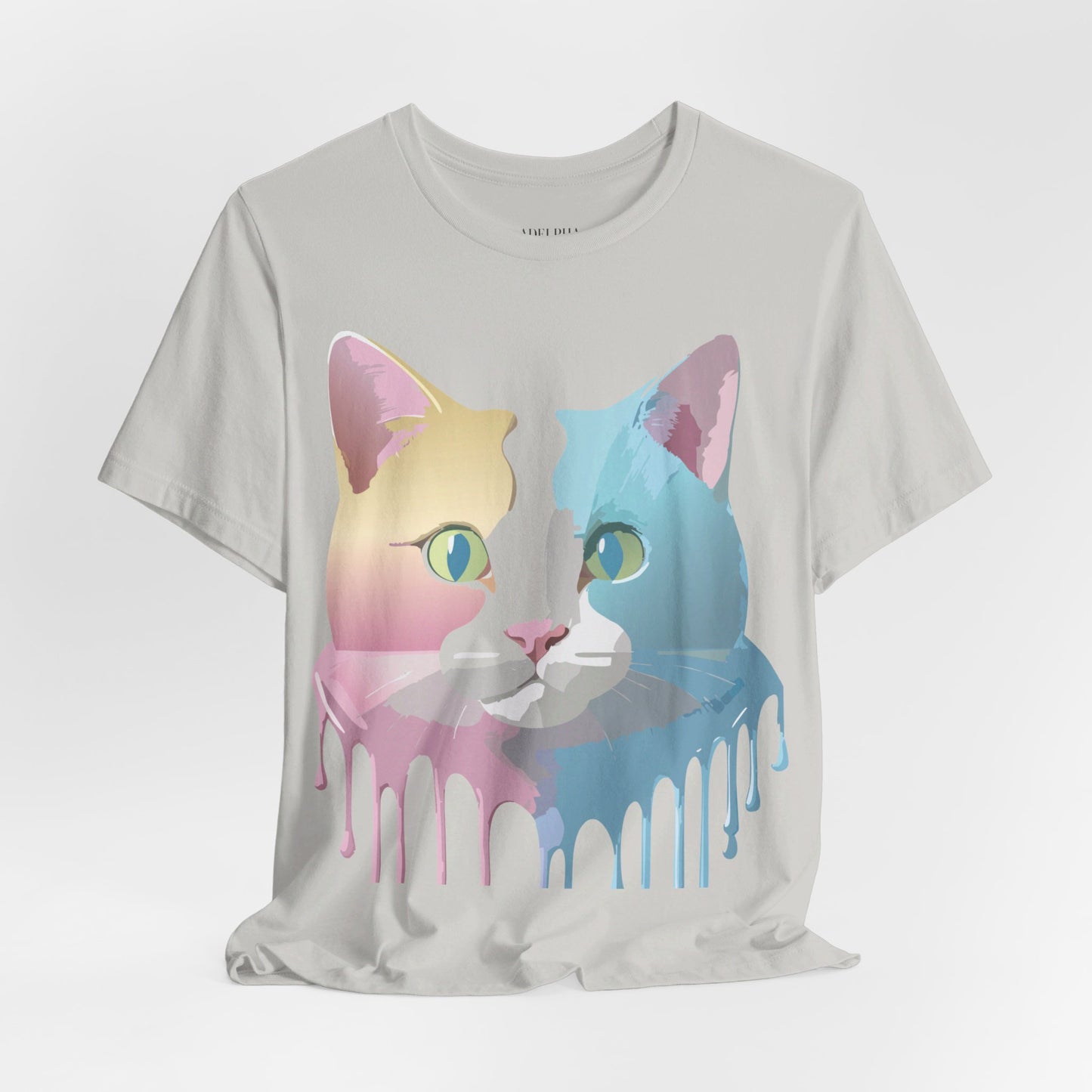 Natural Cotton Tee Shirt with Cat