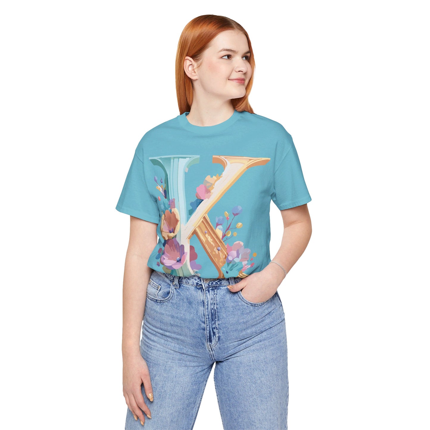 Natural Cotton Tee Shirt - Letters Collection - K