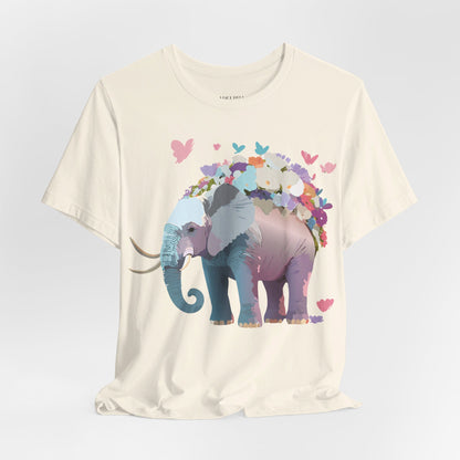 Natural Cotton Tee Shirt with Elephant Printify