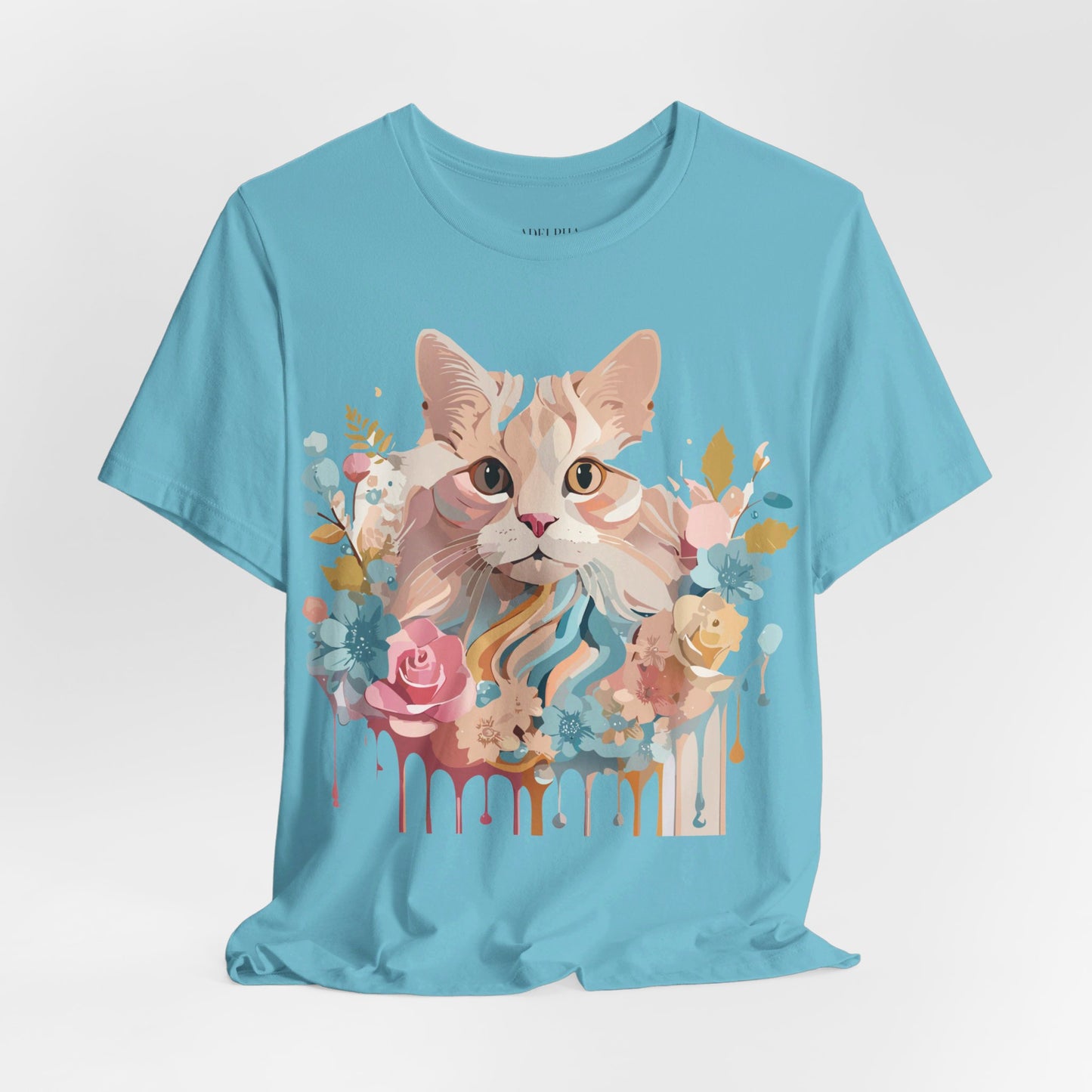 T-shirt en coton naturel avec chat