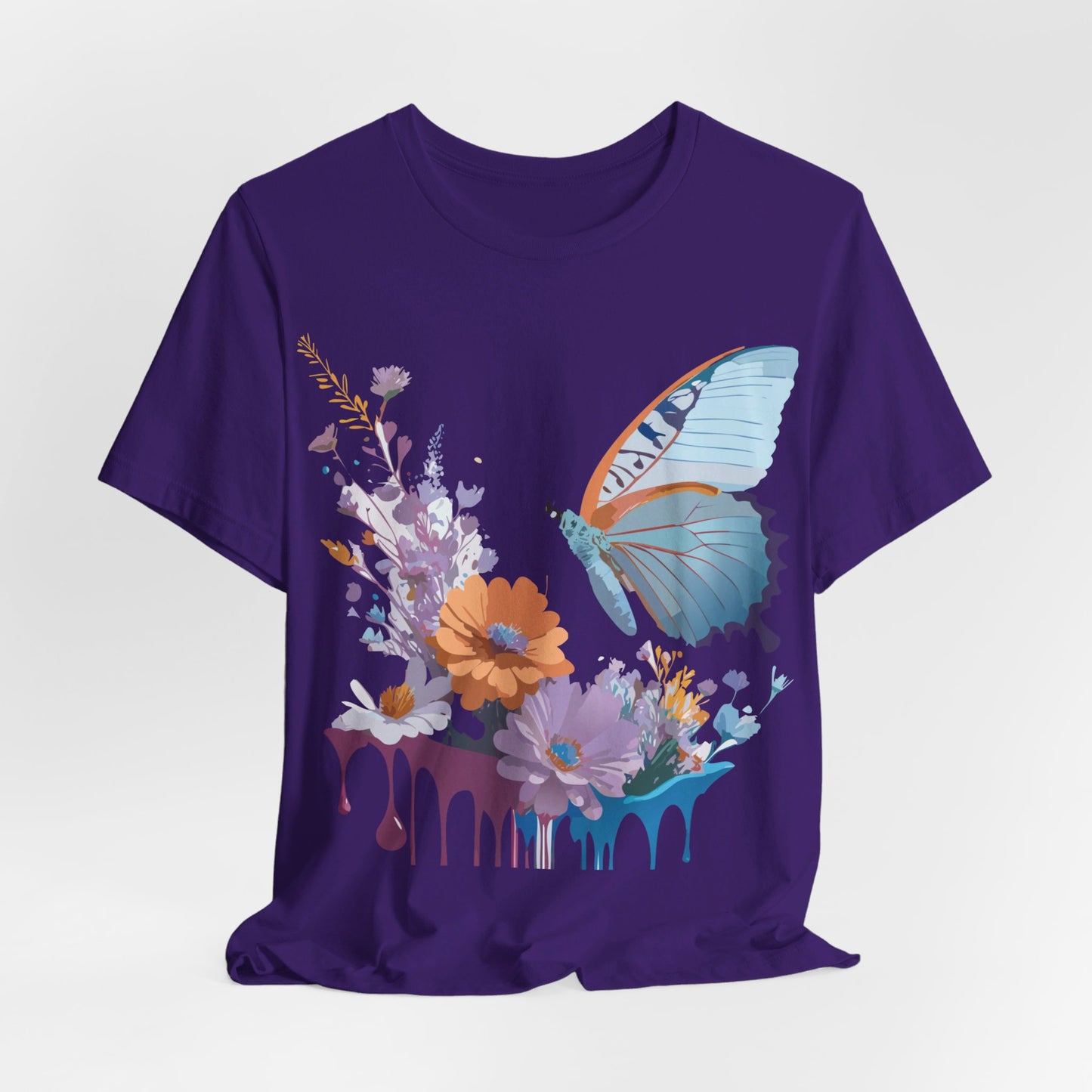 Natural Cotton Tee Shirt with Butterfly