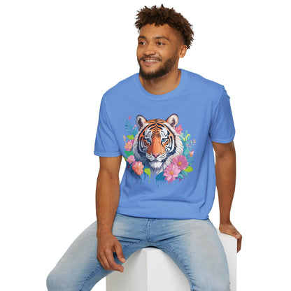 Tiger Themed Unisex Cotton Short Sleeve T Shirt Animal Print Tee