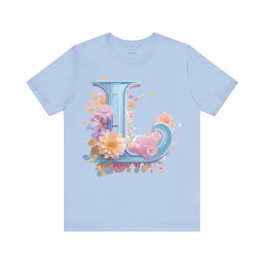 Natural Cotton Tee Shirt - Letters Collection - L