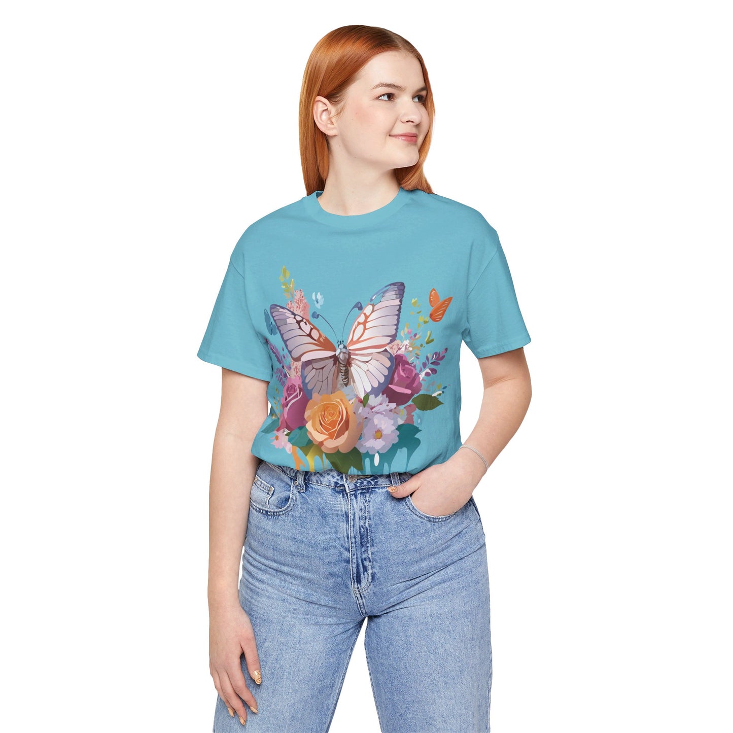 T-shirt en coton naturel avec papillon