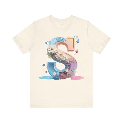 Natural Cotton Tee Shirt - Letters Collection - S Printify
