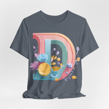 Natural Cotton Tee Shirt - Letters Collection - D Printify