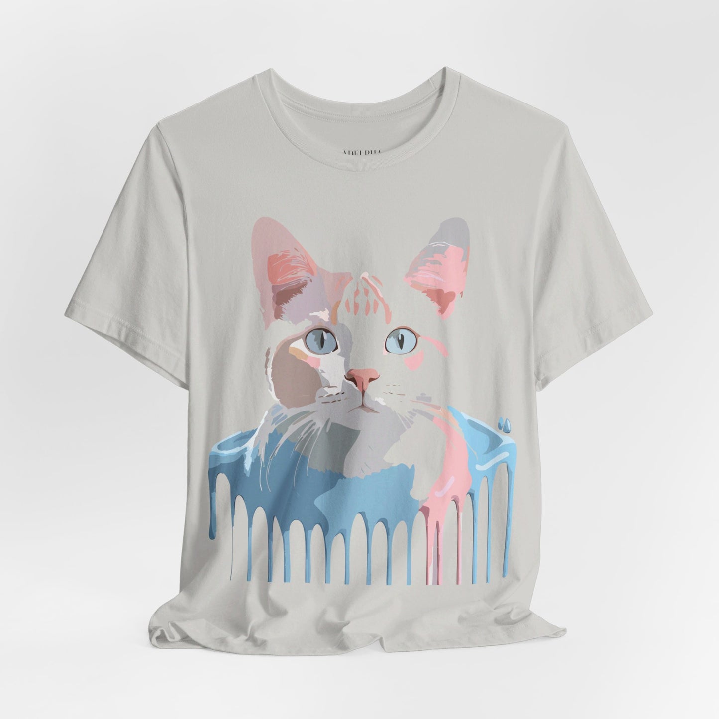 Natural Cotton Tee Shirt with Cat