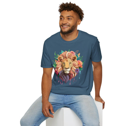 Lion Shirt Unisex Softstyle Tee 100 Percent Ring Spun Cotton Animal Print
