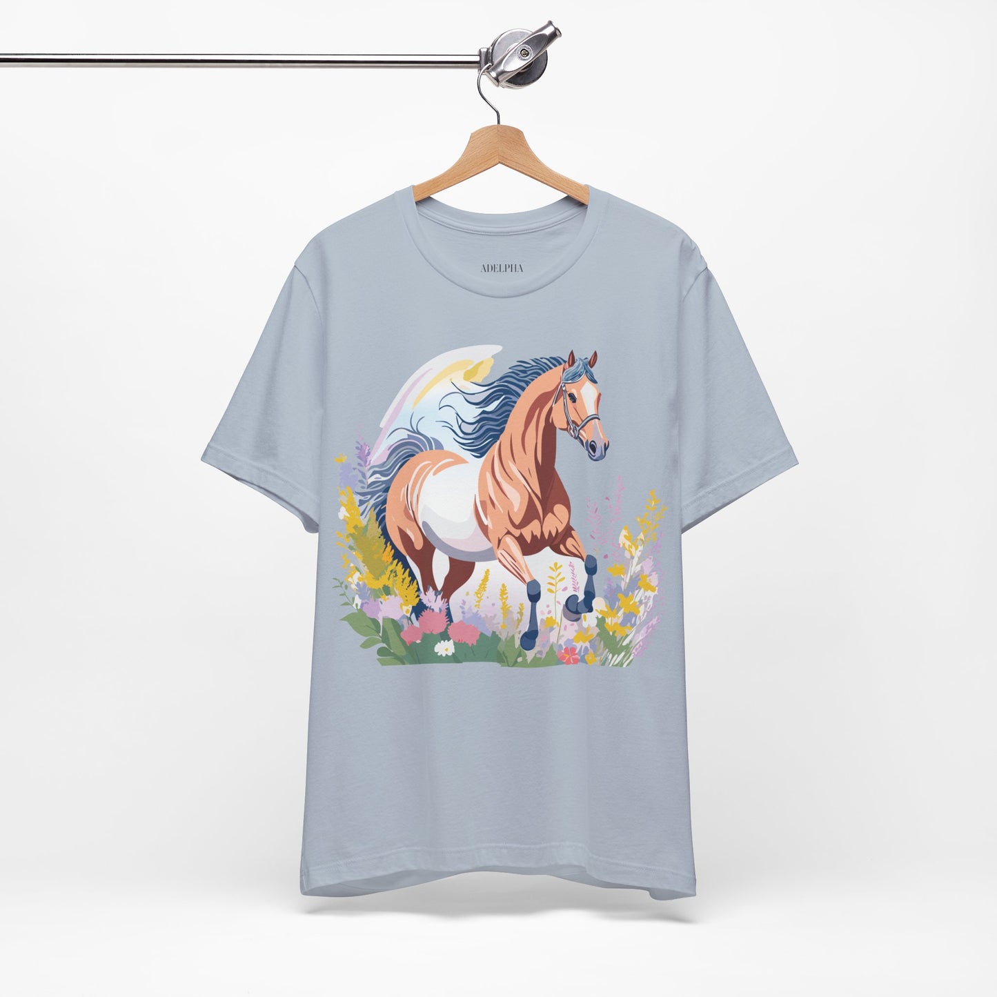 Natural Cotton Tee Shirt with Horse