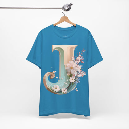 Natural Cotton Tee Shirt - Letters Collection - J Printify