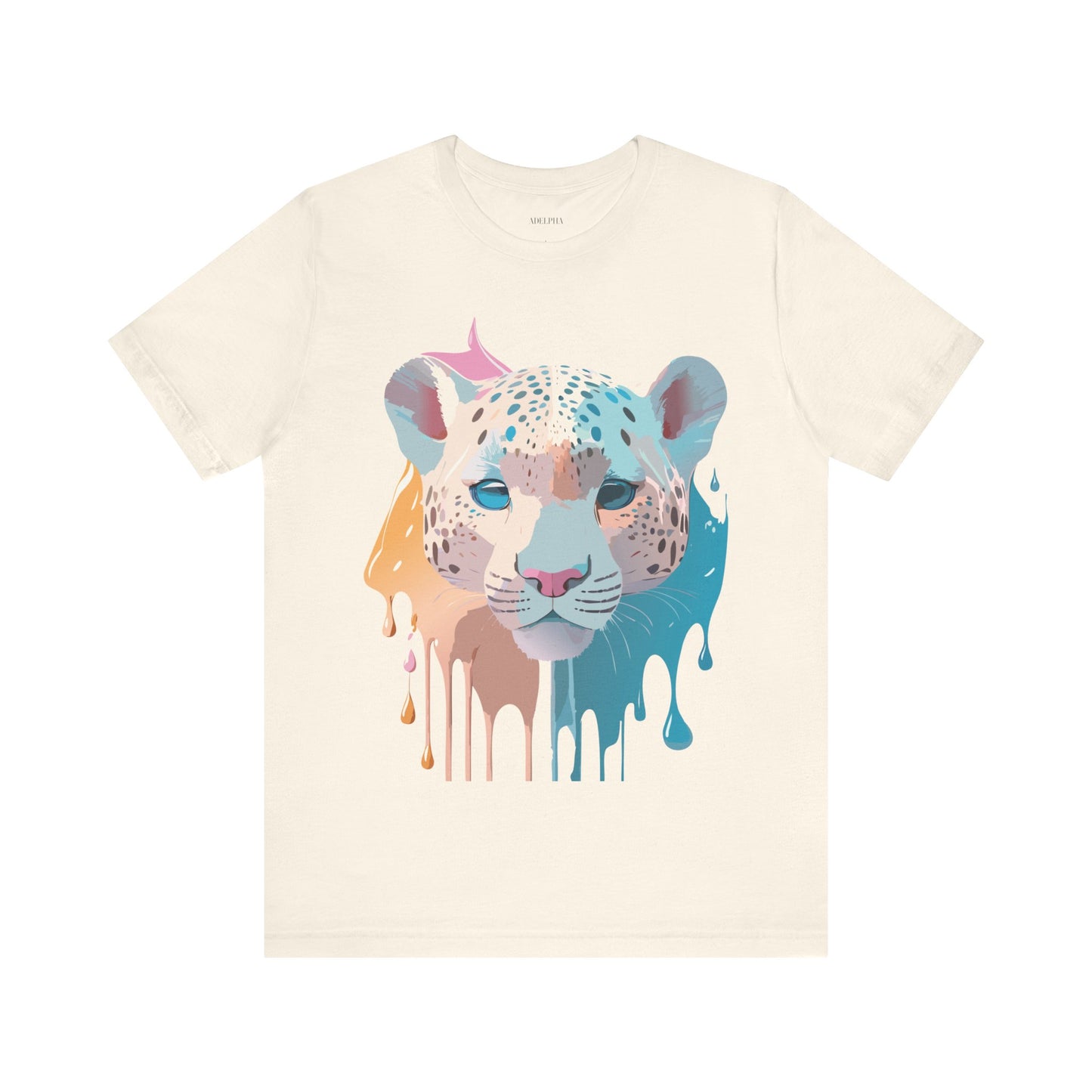 Natural Cotton Tee Shirt with Cheetah