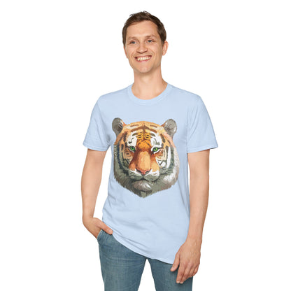 Tiger Print Shirt Unisex Animal Tee Gildan Softstyle 64000 Cotton Comfort