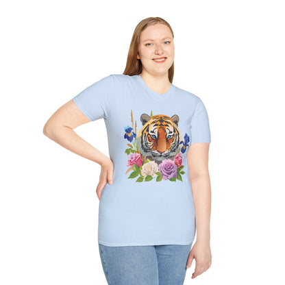 Unisex Tiger Shirt Softstyle Graphic Tee 100 Percent Cotton Apparel