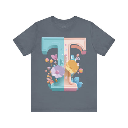 Natural Cotton Tee Shirt - Letters Collection - T Printify